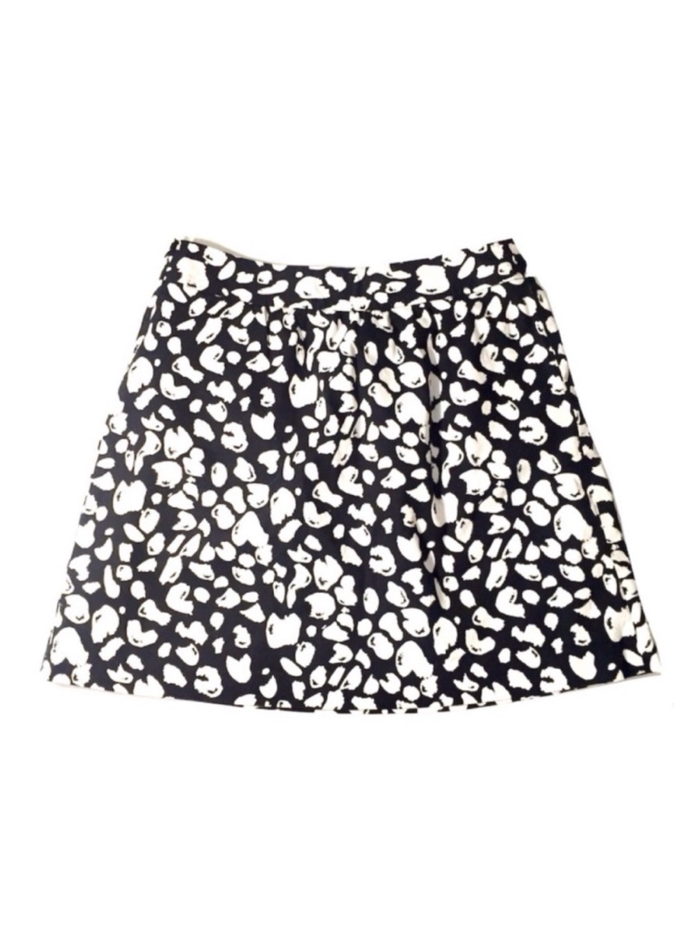 Michael Kors Cotton Twill A-line Mini Skirt in Black and White Graphic
